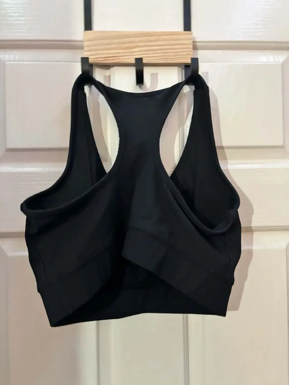 Avia Black Ribbed Sports Bra XL